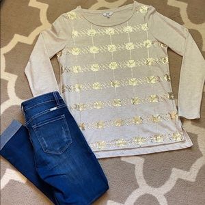 Gold sequin pattern sweater